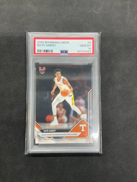 2025 Bowman U Now Nate Ament Rookie #3 PSA 10 Tennessee 422
