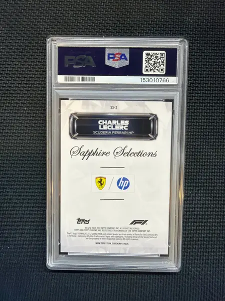2025 Topps Chrome F1 Sapphire Charles Leclerc Selections PSA 9 Ferrari