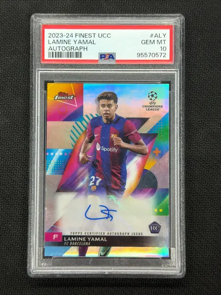 2023/24 Topps Finest Lamine Yamal Rookie Auto Silver PSA 10 Barcelona