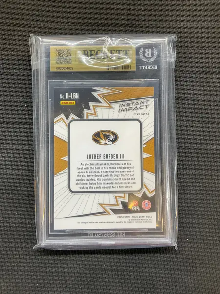 2025 Panini Prizm Draft Picks Instant Impact Luther Burden Gold Ice BGS 9.5