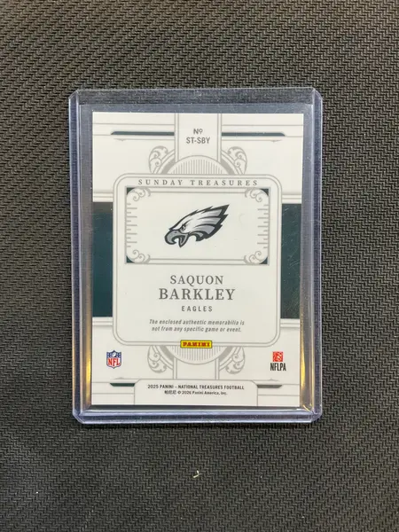 2025 National Treasures Saquon Barkley Dual Patch /99 Eagles