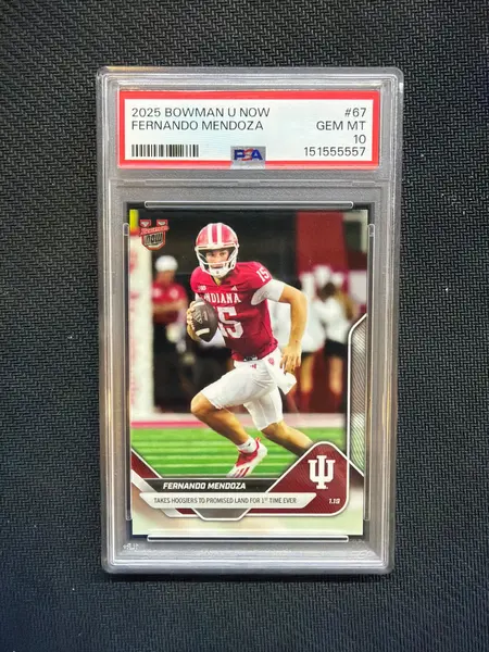 2025 Bowman U Now Fernando Mendoza Rookie #67 PSA 10 Indiana 557