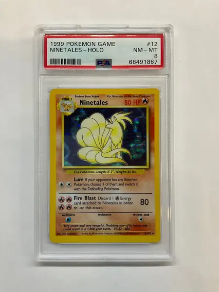1999 Pokemon Base Set Ninetales Holo 12 PSA 8