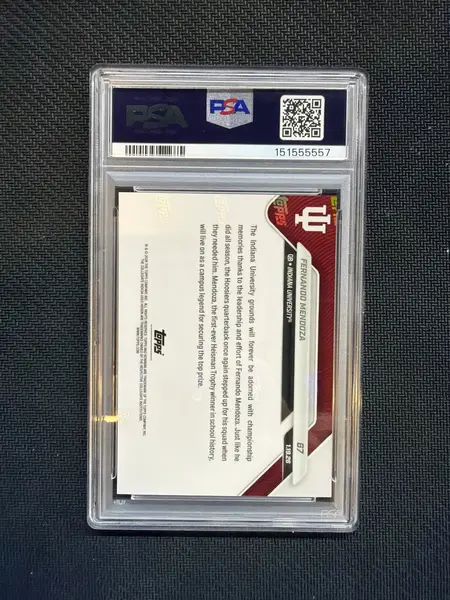 2025 Bowman U Now Fernando Mendoza Rookie #67 PSA 10 Indiana 557