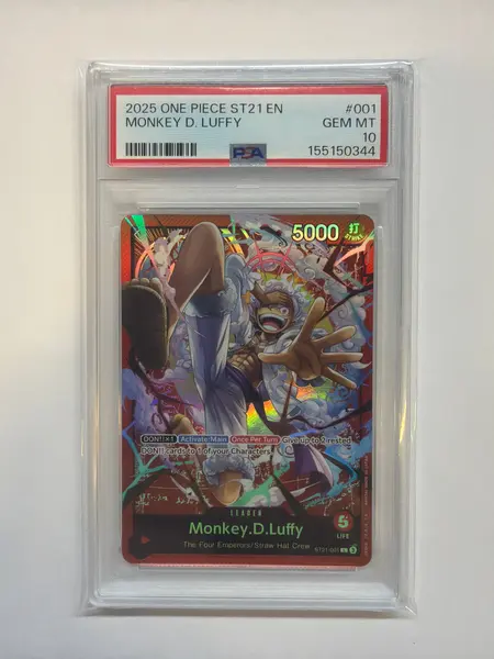 2025 One Piece Starter Deck Leader ST21-001 #001 Monkey D Luffy PSA 10