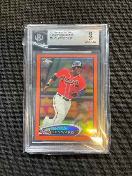 2012 Topps Chrome Jason Heyward Orange Refractor BGS 9 Braves