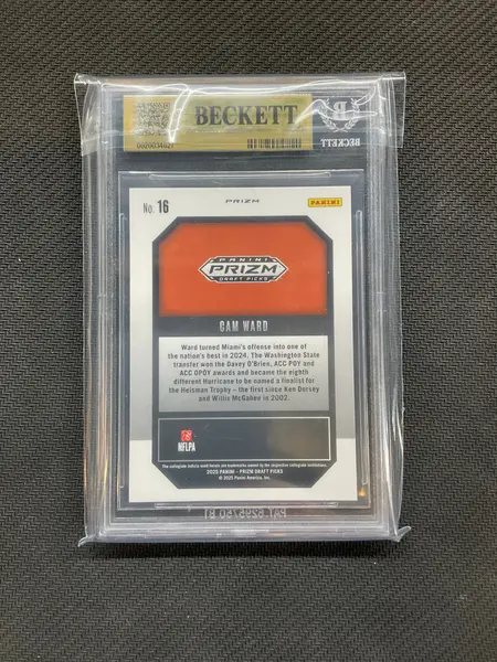 2025 Panini Prizm Draft Picks Cam Ward New Recruits Gold Ice BGS 9.5