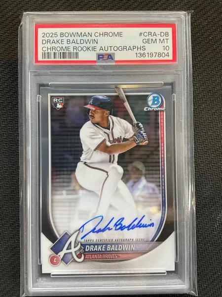 2025 Bowman Chrome Drake Baldwin Rookie Auto PSA 10 Braves 804