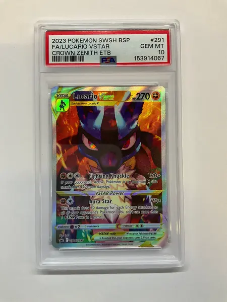 2023 Pokemon Crown Zenith Lucario Vstar SWSH291 PSA 10