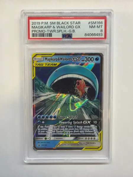 2019 Pokemon Towering Splash Promo Magikarp & Wailord GX SM166 PSA 8