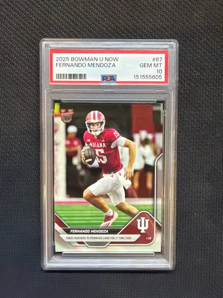 2025 Bowman U Now Fernando Mendoza Rookie #67 PSA 10 Indiana 605