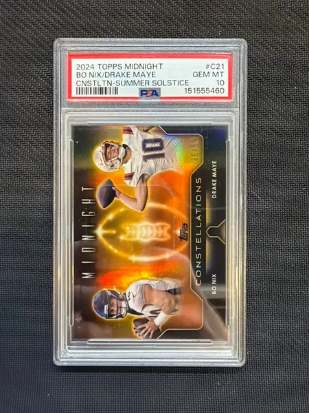 2024 Topps Midnight Bo Nix Drake Maye Constellations Orange /50 PAS 10