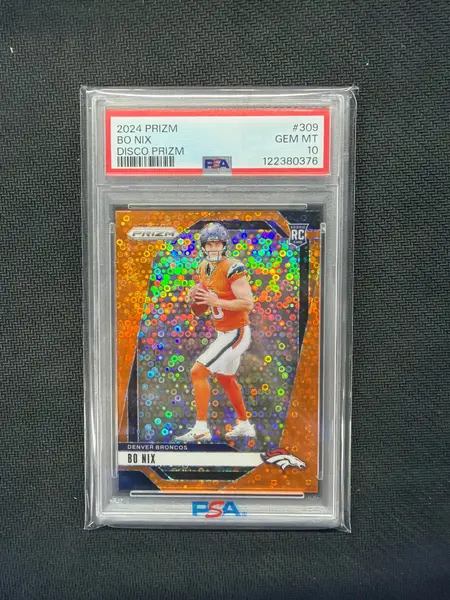 2024 Prizm Bo Nix Disco Prizm PSA 10