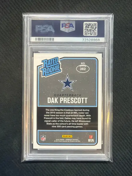 2016 Donruss Dak Prescott Rated Rookie PSA 9
