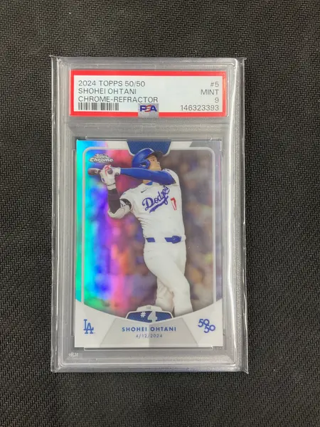 2024 Topps 50/50 Shohei Ohtani Chrome Refractor #5 PSA 9 Dodgers