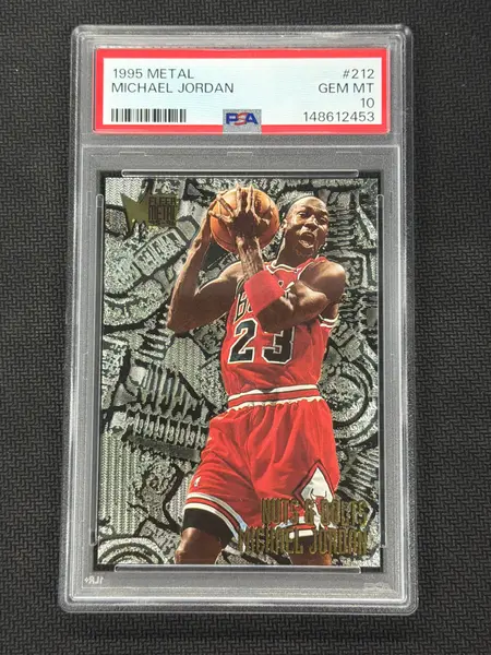 1995 Fleer Metal Nuts & Bolts Michael Jordan #212 PSA 10 Bulls