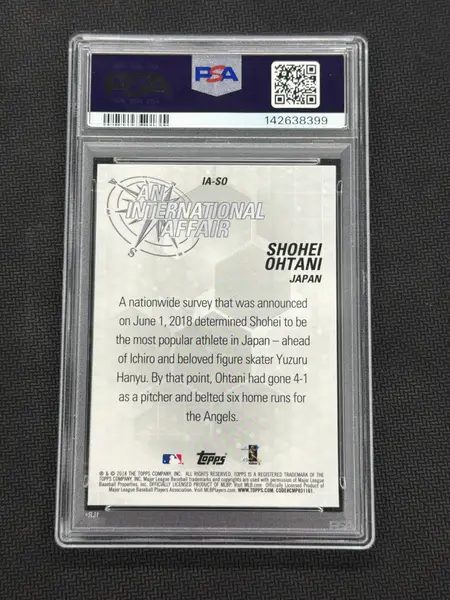 2018 Topps Chrome Update Shohei Ohtani International PSA 10 399