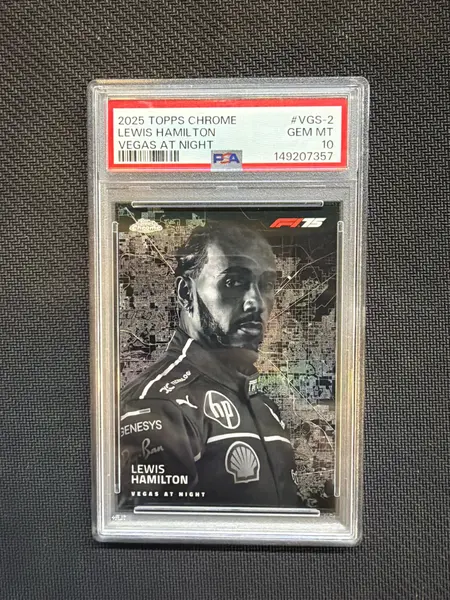 2025 Topps Chrome F1 Lewis Hamilton Vegas At Night PSA 10 Ferrari Case Hit