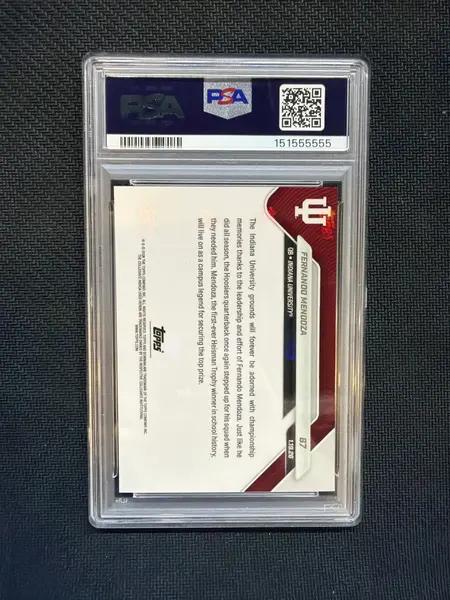 2025 Bowman U Now Fernando Mendoza Rookie #67 PSA 10 Indiana 555