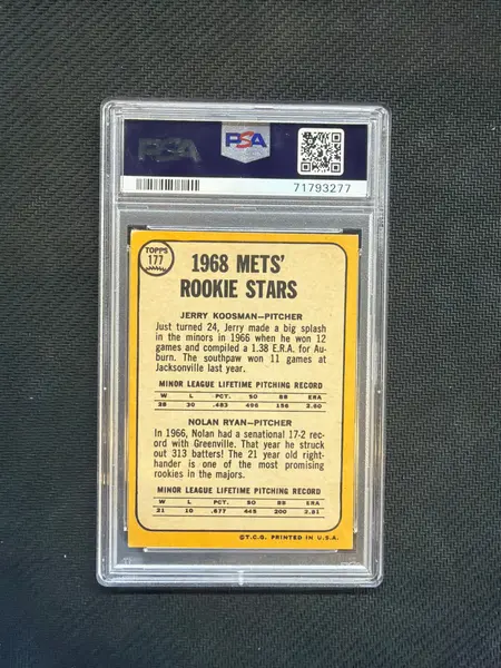 2969 Topps Mets Rookies Nolan Ryan Jerry Kioosman #177 PSA 4