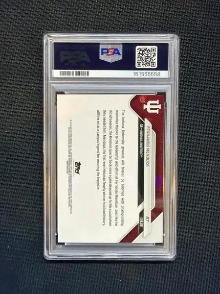 2025 Bowman U Now Fernando Mendoza Rookie #67 PSA 10 Indiana 558