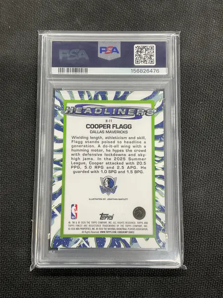 2025/26 Topps Finest Cooper Flagg Headliners Rookie PSA 10 Case Hit