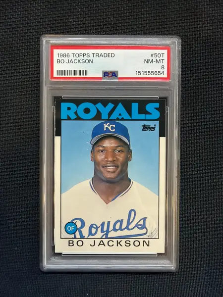 1986 Topps Traded Bo Jackson Rookie PSA 8 654