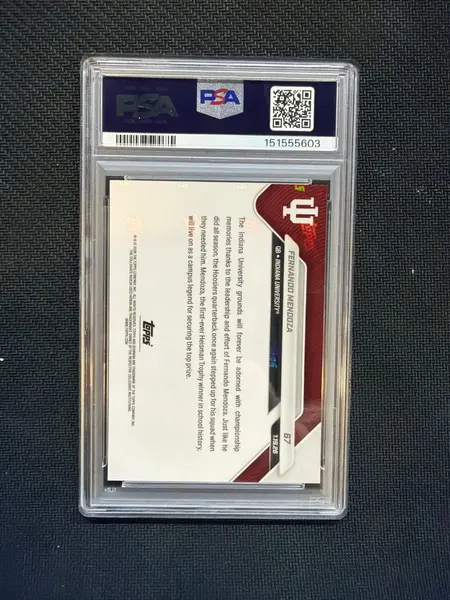 2025 Bowman U Now Fernando Mendoza Rookie #67 PSA 10 Indiana 603