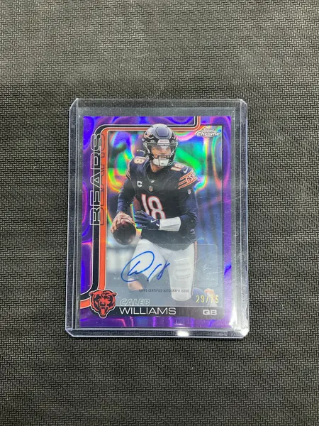 2025 Topps Chrome Caleb Williams Auto /75 Purple Lava