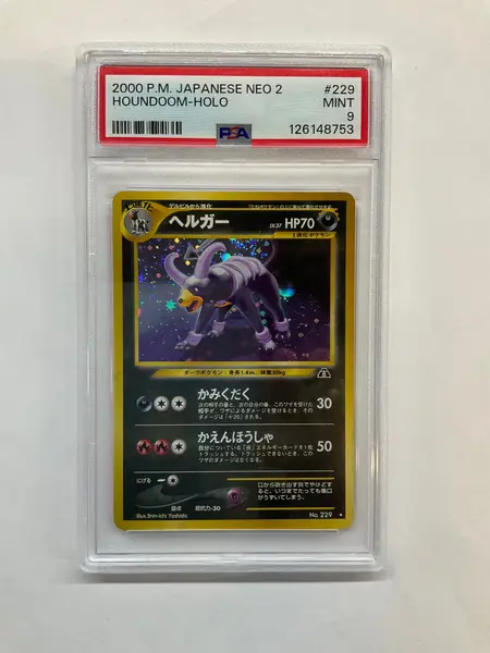 2000 Japanese Pokemon Neo 2 Houndoom Holo 229 PSA 9