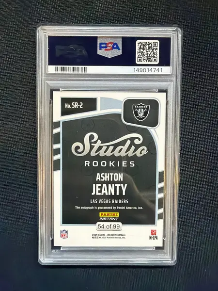 2025 Panini Instant Ashton Jeanty Rookie Auto PSA 9 Raiders /99 741