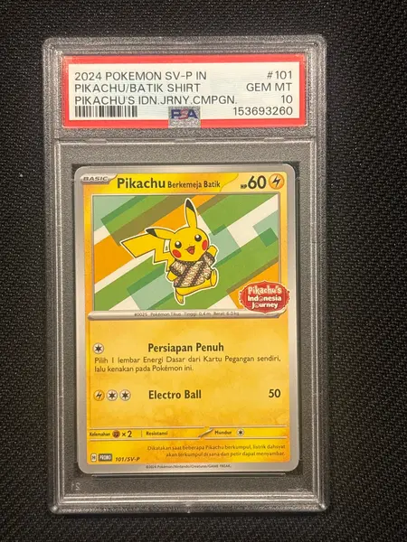 2024 Pokemon Pikachu Batik Shirt 101 Promo PSA 10