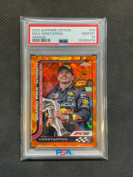 2025 Topps Chrome F1 Sapphire Max Verstappen Orange /25 PSA 10 Red Bull
