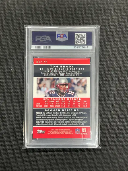 2007 Bowman Chrome Tom Brady PSA 9 Patriots