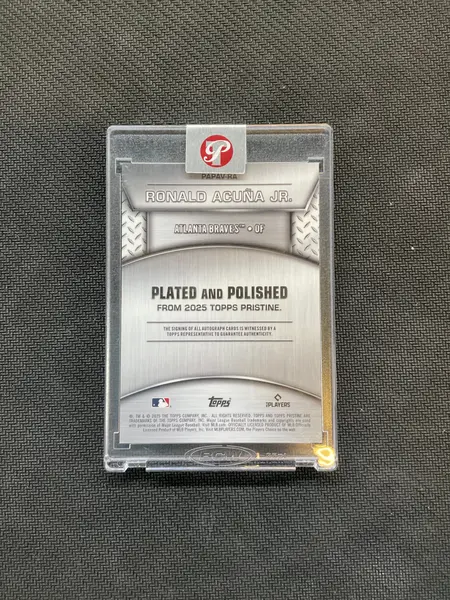 2025 Topps Pristine Ronald Acuna Jr. Gold Auto /50 Braves