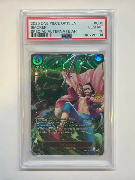 2025 ONE PIECE OP13-CARRYING ON HIS WILL SPECIAL ALTERNATE ART SMOKER PSA 10 904