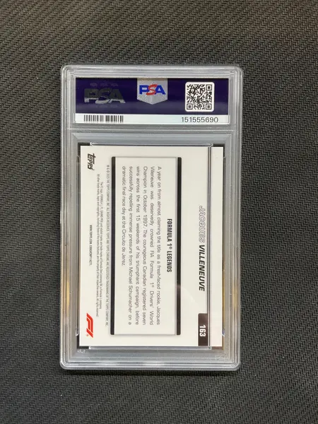 2025 Topps Chrome F1 Sapphire Jacques Villeneuve Black & White /20 PSA 10