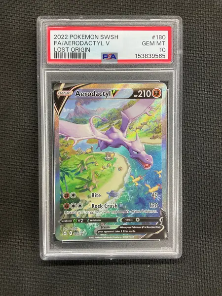 2022 Pokemon Lost Origin Aerdactyl V Alt Art #180 PSA 10