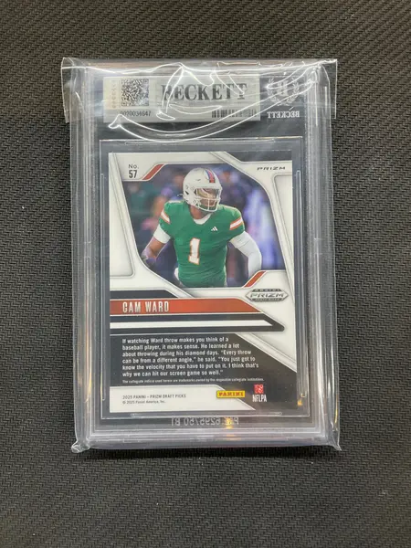 2025 Panini Prizm Draft Picks Cam Ward Gold Ice BGS 9
