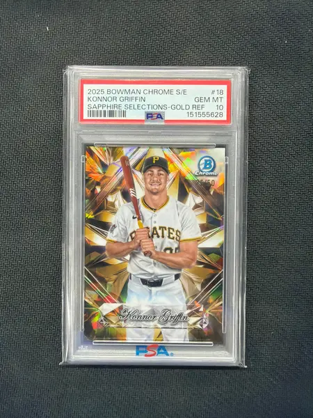 2025 Bowman Chrome Sapphire Konnor Griffin Sapphire Selections Gold /50 PSA 10
