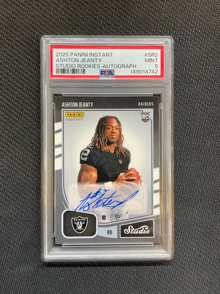 2025 Panini Instant Ashton Jeanty Rookie Auto PSA 9 742