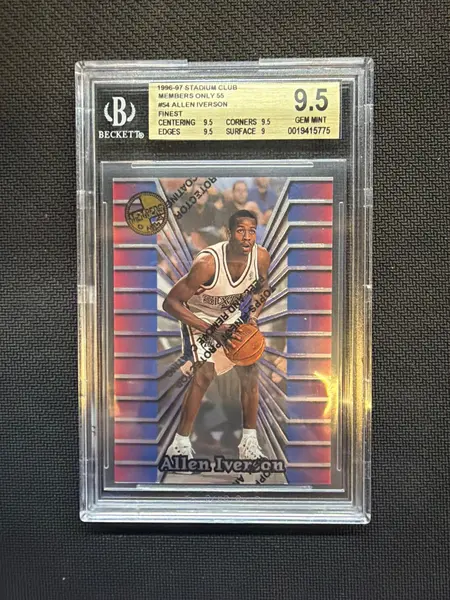 1996-97 Stadium Club Members Only Allen Iverson Finest Rookie BGS 9.5
