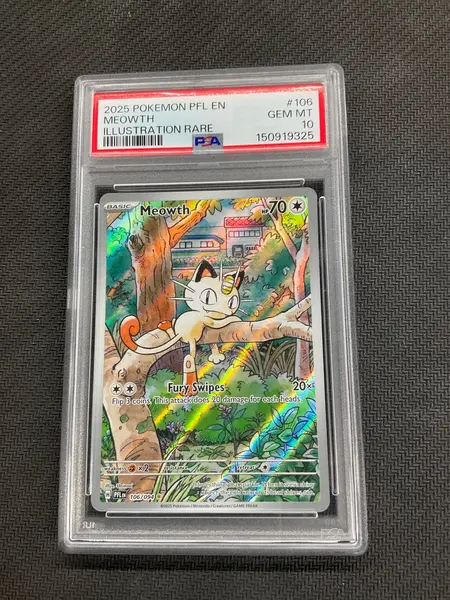2025 Pokemon Phantasmal Flames Meowth Illustration Rare #106 PSA 10