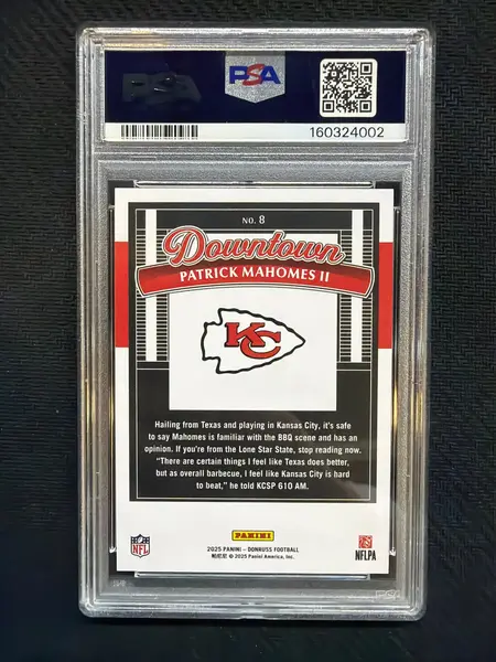 2025 Donruss Patrick Mahomes Downtown PSA 10