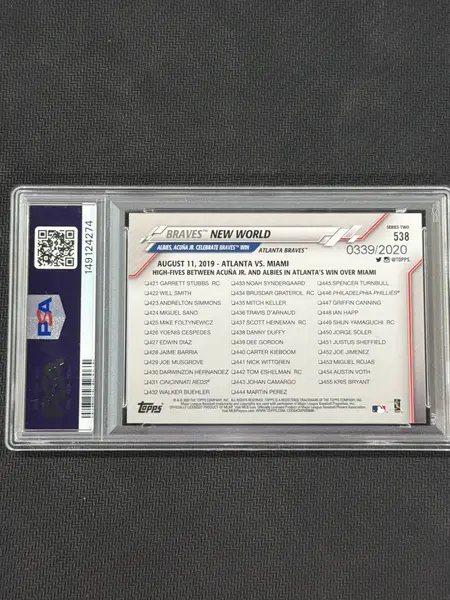 2020 Topps Ozzie Albies Ronald Acuna Jr. Gold /2020 PSA 7
