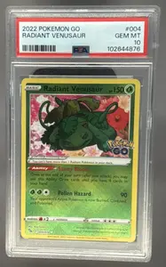 2022 Pokemon Sword & Shield Pokemon GO Radiant Venusaur #004/078 Rare PSA 10
