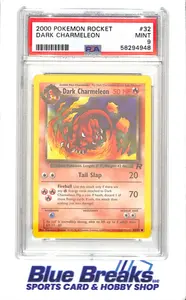 dark charmeleon pokemon card 2000 Pokémon Rocket 1st Edition PSA 8 discard 1 Fire Energy card attached to Blaines Charmeleon This Wizard's Stamped Dark Charmeleon