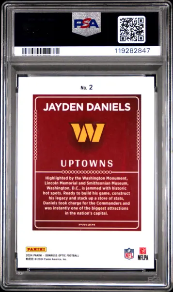 2024 Donruss Optic Jayden Daniels Uptown RC #2 PSA 10