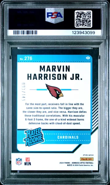 2024 Donruss Optic Marvin Harrison Jr Flex Rated Rookie 093/149 #276 PSA 10