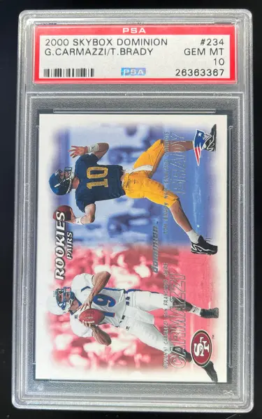 2000 SkyBox Dominion Giovanni Carmazzi Tom Brady Rookie #234 PSA 10